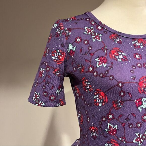 LuLaRoe Floral paisley print knee length  short sleeve Amelia dress - Picture 3 of 14